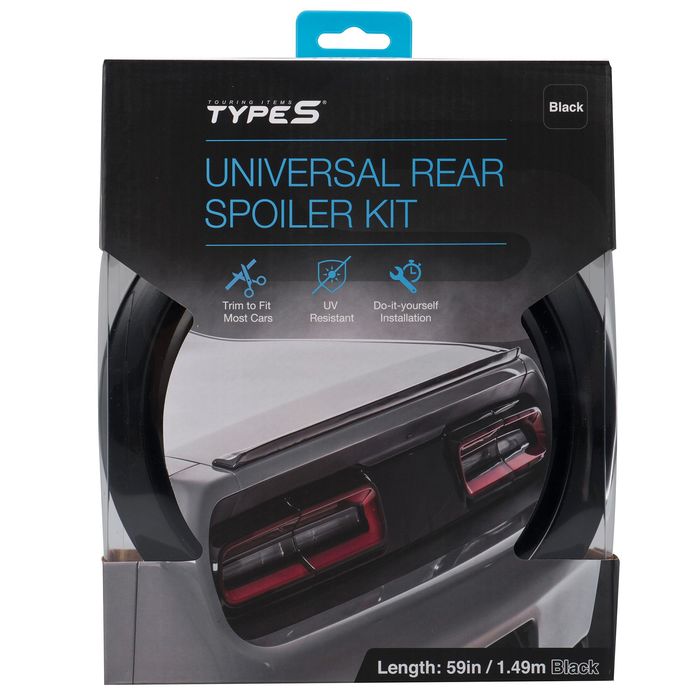 TYPE S 59 in. Black Universal Rear Spoiler Kit