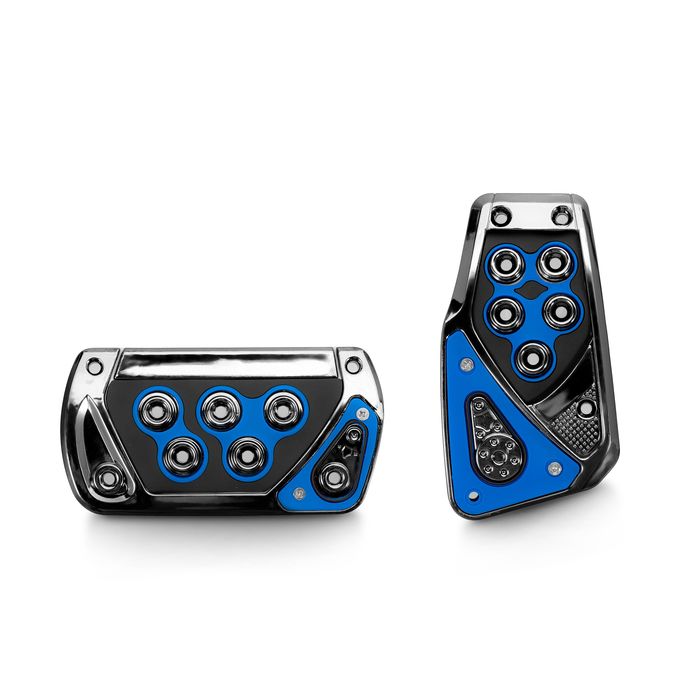 Type S Black and Blue Automatic Pedal Pads Set 2 Piece