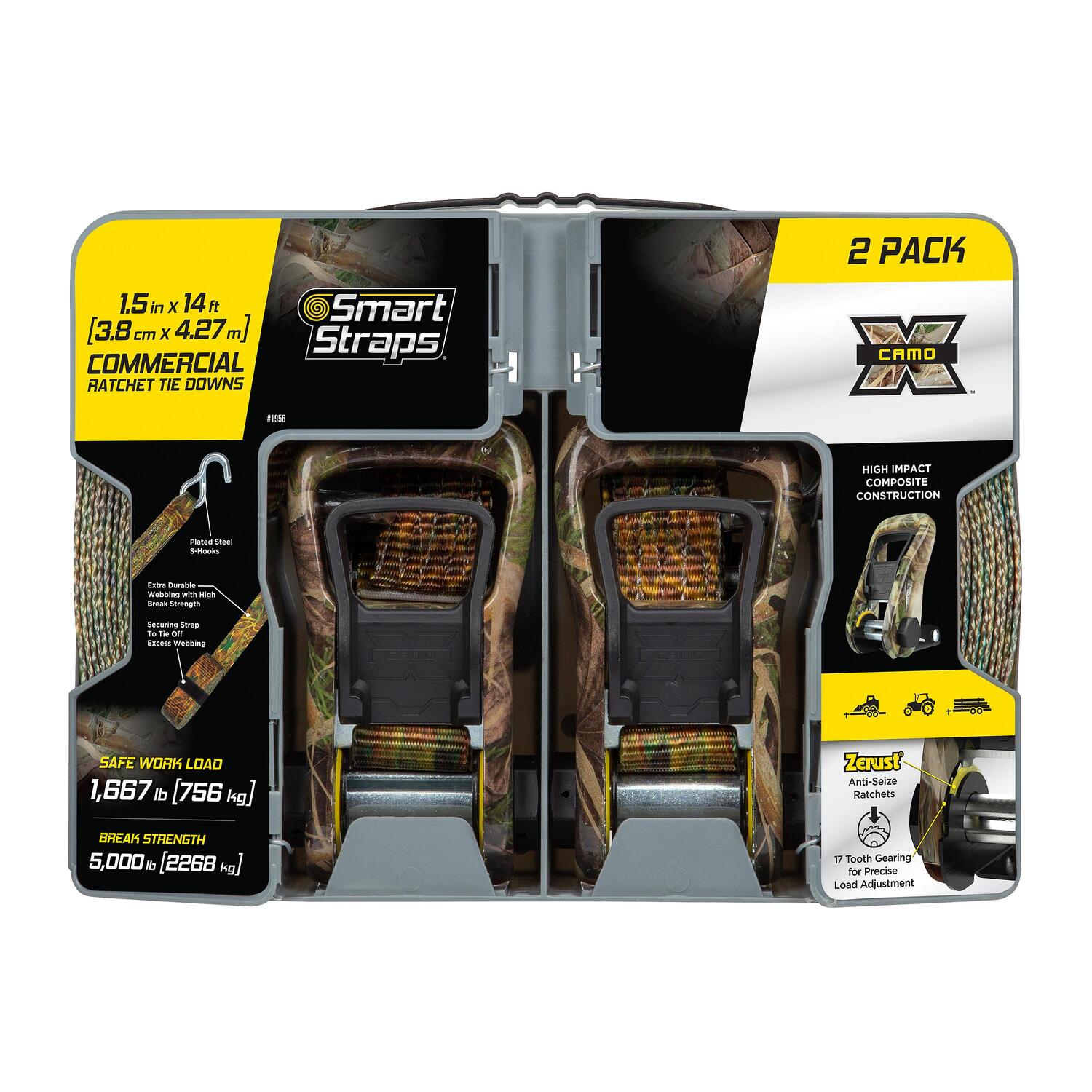 SmartStraps 14ft 5,000 CamoX Ratchet with Tie Down Strap