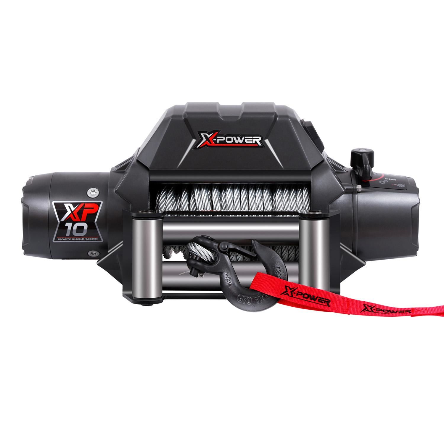 X-Power 12 Volt 10,000lbs Steel Rope Truck/SUV/Jeep Electric Winch