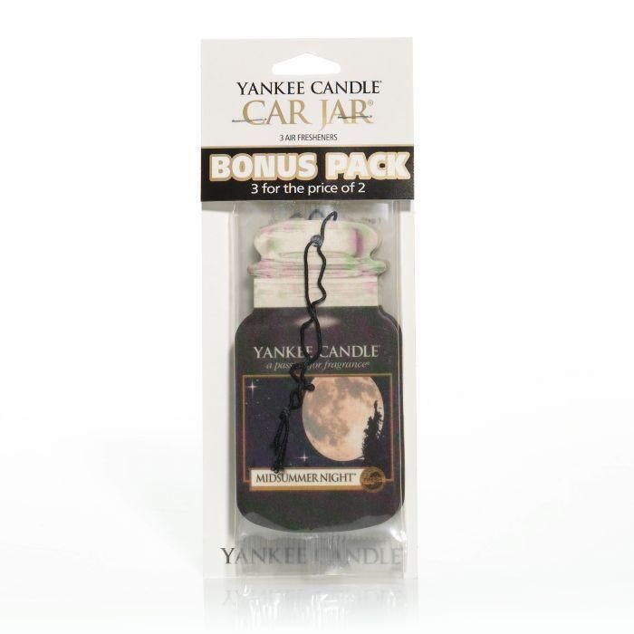 Yankee Candle Paper Car Jar Hanging Air Freshener MidSummer's Night Scent - 3 Pack