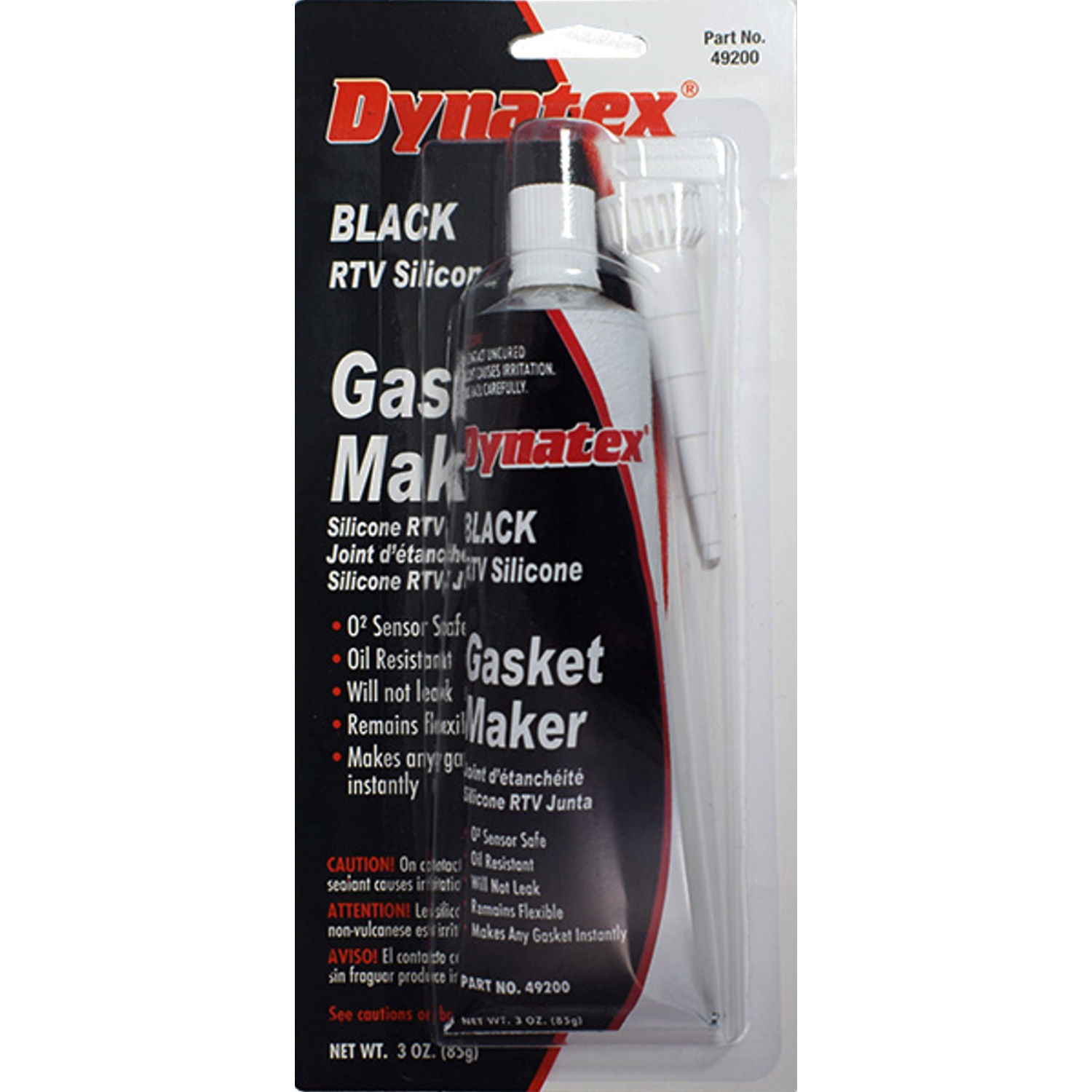 Dynatex Formador de empaques de silicón negro de 3 oz, Dynatex