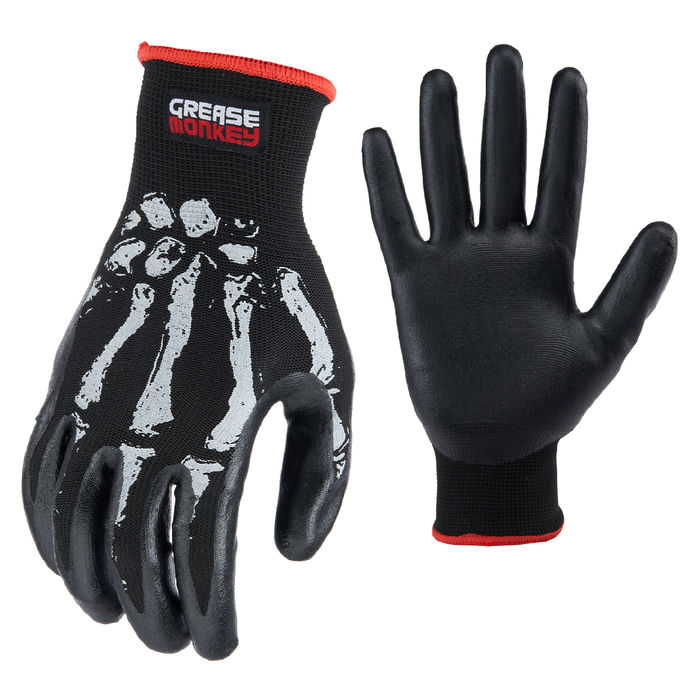 Grease Monkey Guantes para Mecanico Grandes de Nitrilo Bones