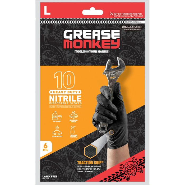 Grease Monkey Guantes Mecanicos Nitrilo Alta Resistencia Grandes Negro