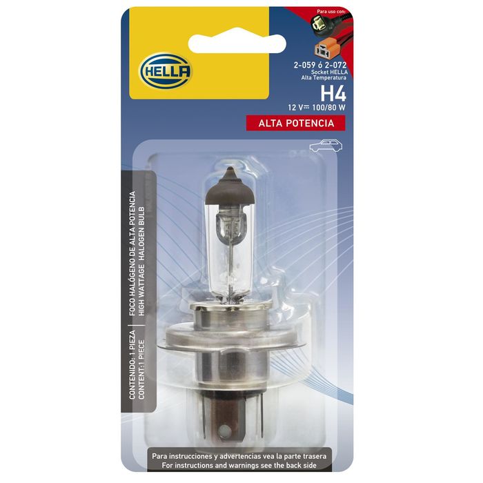 HELLA Bombilla de alta potencia H4 100/55W, 12 V