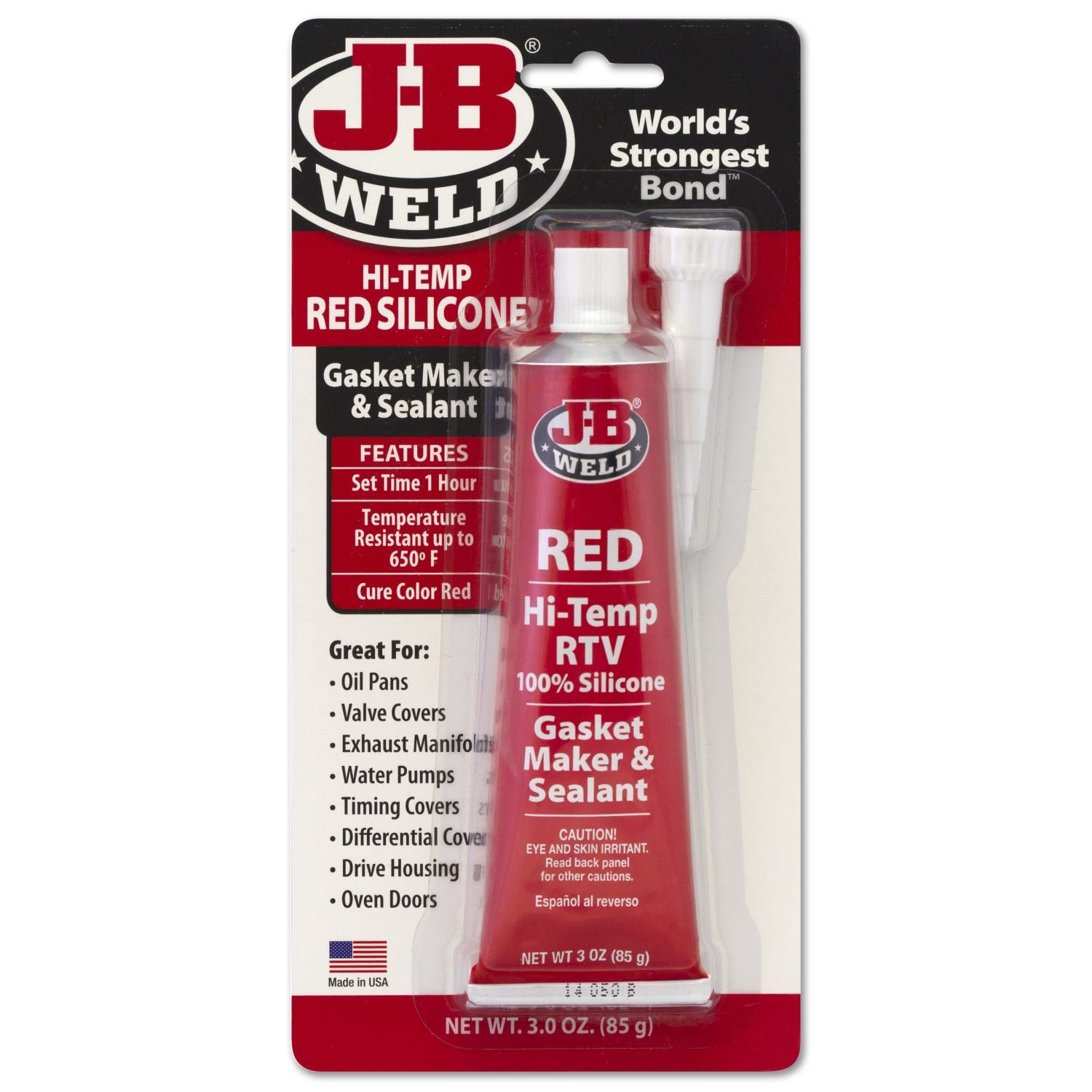 JB Weld Silicón de alta temperatura rojo de 3 oz (85 g)