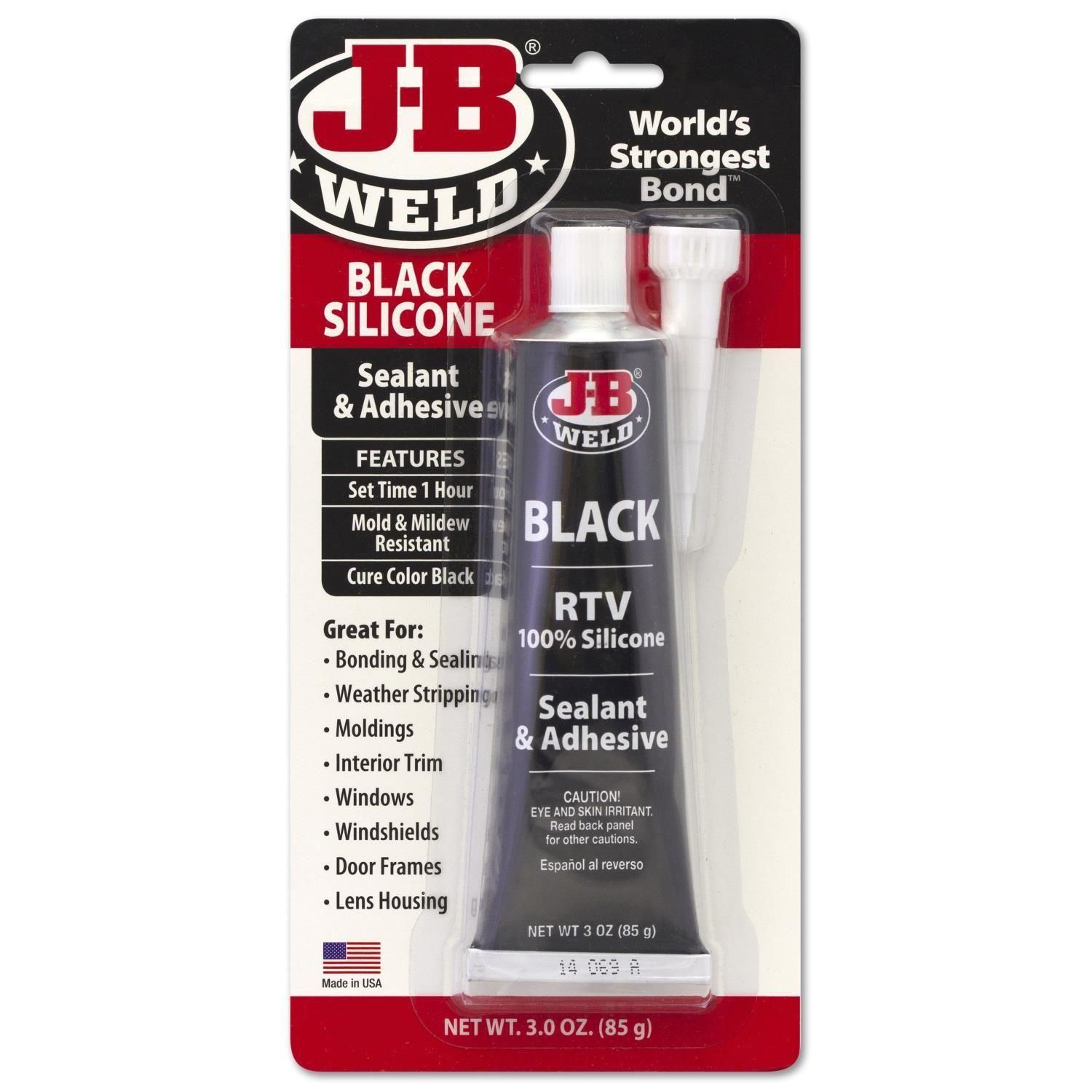 J-B Weld Sellador Adhesivo Multiusos de Silicona Negra RTV 3 oz