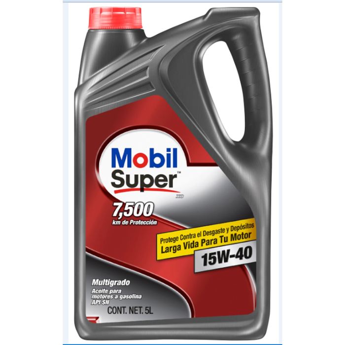 Aceite de motor 15w40 Multigrado 5 litros Mobil Super