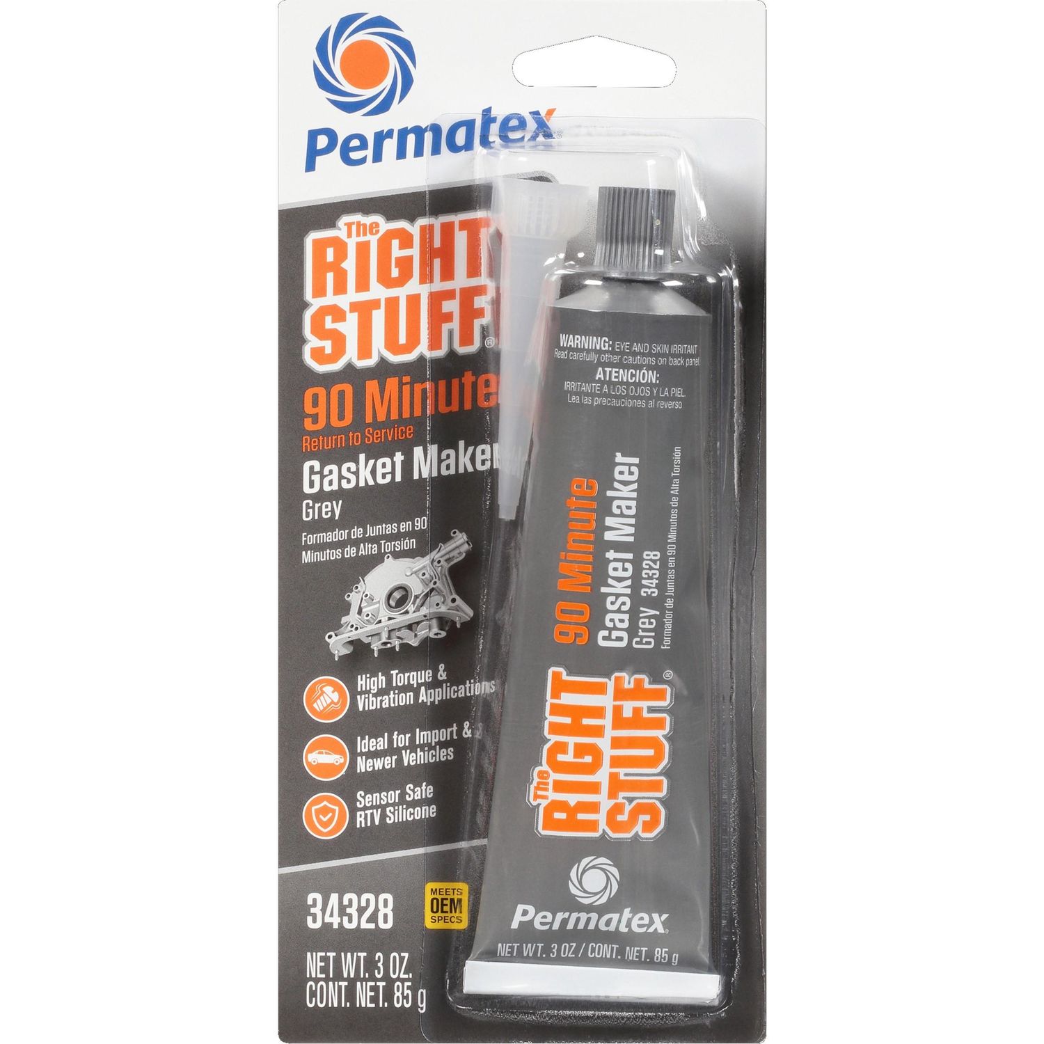 Permatex Right Stuff, 90 minutos, gris