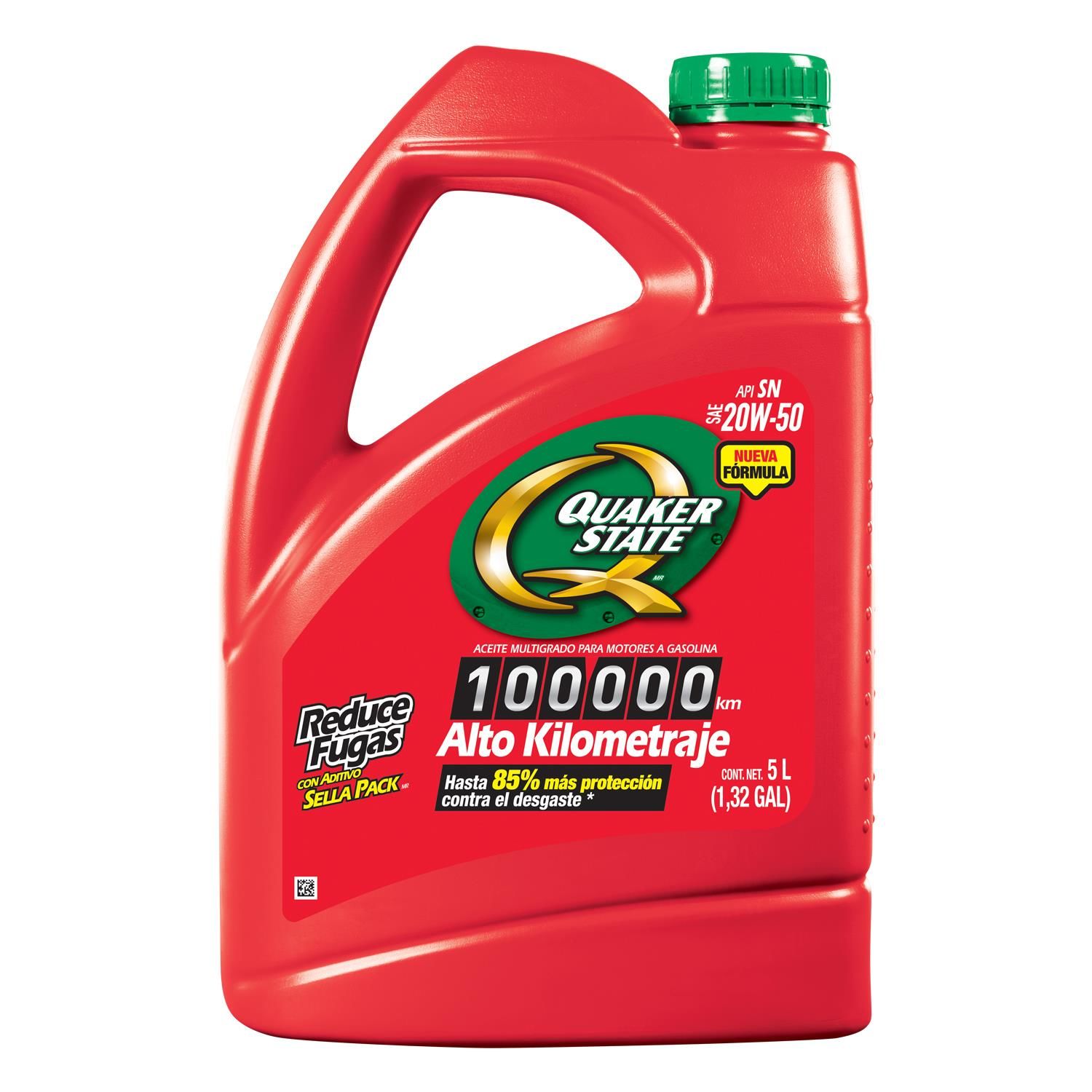 Quaker State Alto Kilometraje 20W50 Aceite de Motor 5 Cuartos