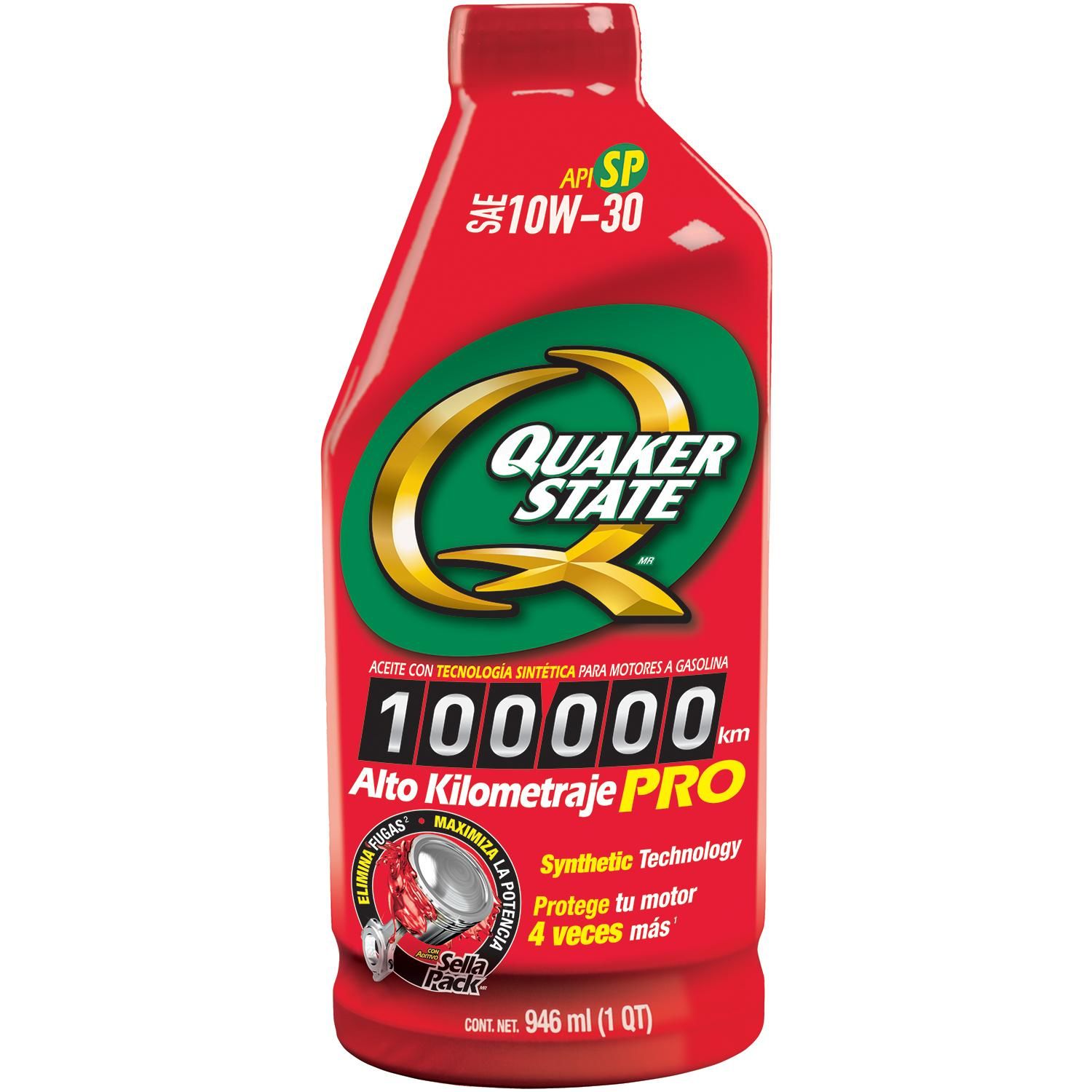 Quaker State Alto Kilometraje 10W30 Aceite de Motor 1 Cuarto