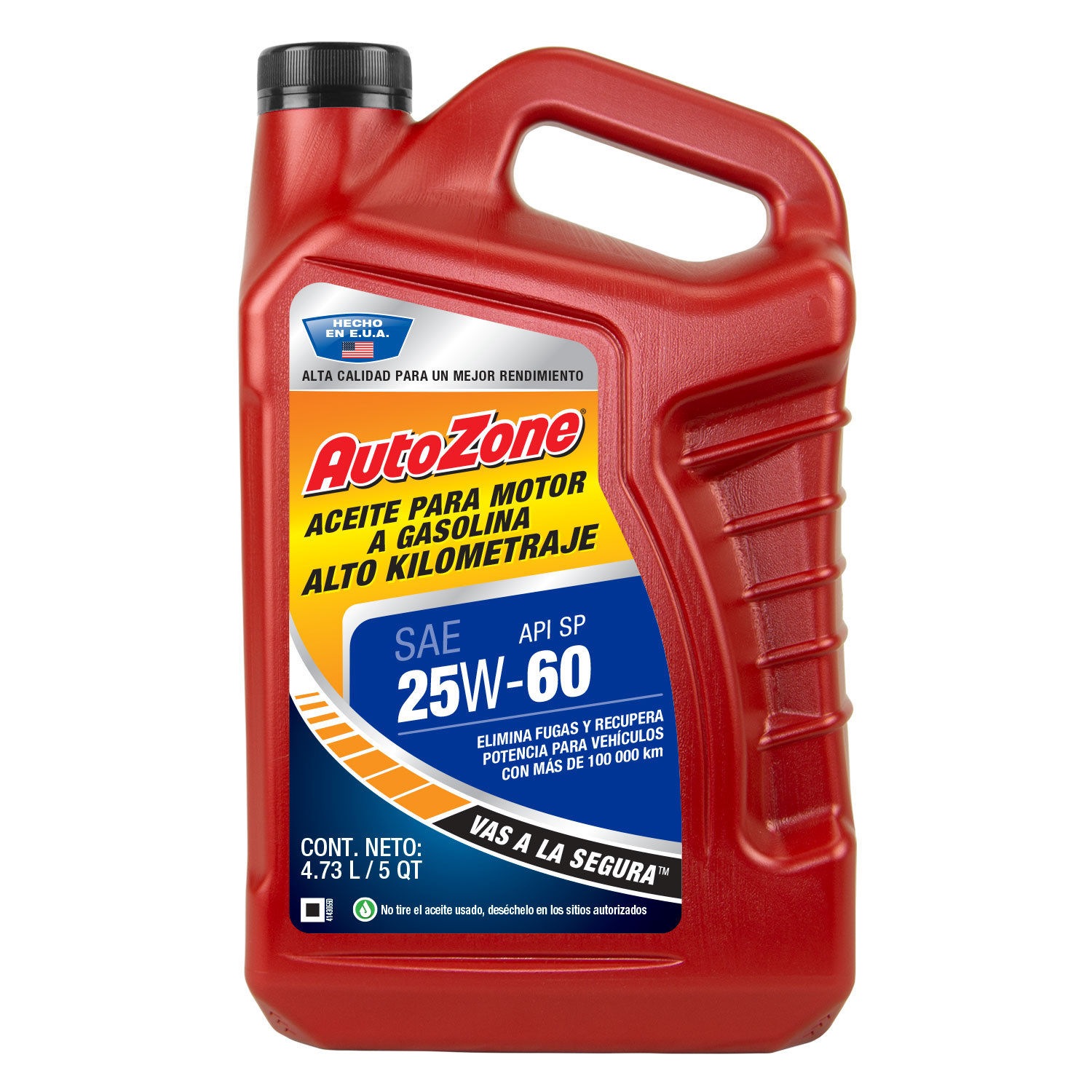 AutoZone Aceite para motor alto kilometraje 25W60 5 Cuartos