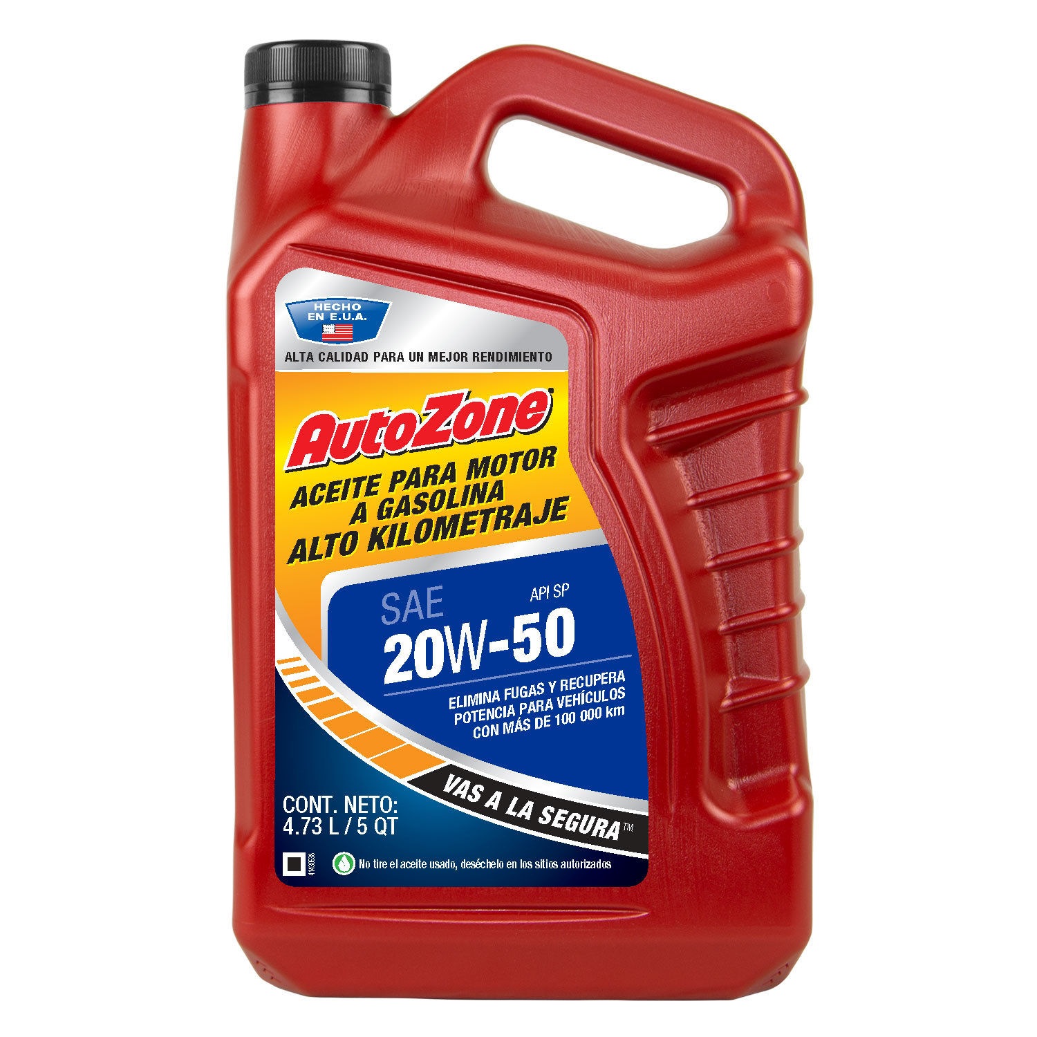 AutoZone Aceite para motor alto kilometraje 20W50 de 5 L